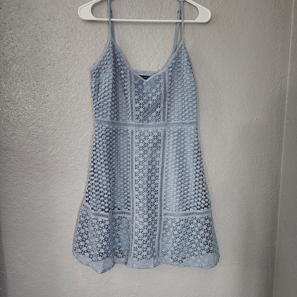 Abercrombie & Fitch Sky Blue Crochet Top